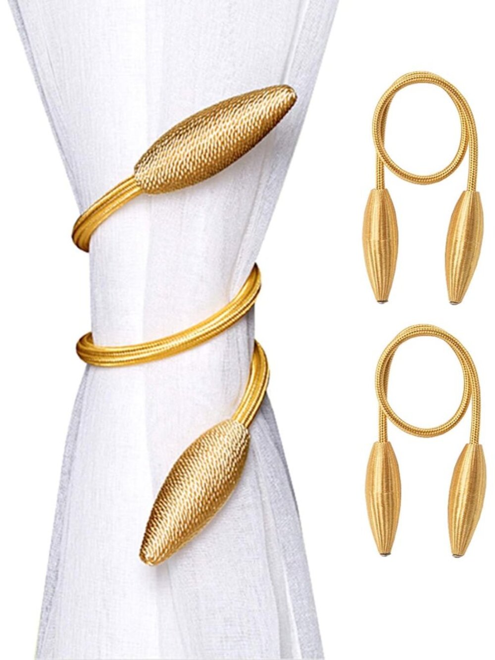 Gold Curtain Holdbacks Decorative Curtain Tiebacks, Set of 2